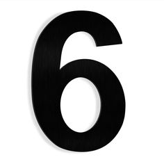 the number six in black is shown against a white background