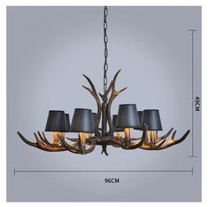 44192239681699|44192240107683 Resin Chandelier, Led Decorative Lights, Loft Lighting, Antler Chandelier, Tier Chandelier, Black Lampshade, Rustic Chandelier, Dining Living Room, Rustic Lighting