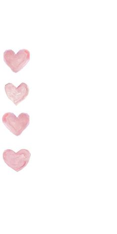 three pink hearts are arranged in the shape of letters i - v on a white background