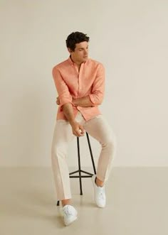 Mens Formal Fashion, Pink Shirt Outfit, Men Linen Shirt, Boys Kurta Design, Wedding Dresses Men Indian, Smart Casual Menswear, Mens Wedding Attire, Minimalist Fashion Men, Formal Men Outfit