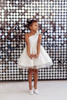 Communion Dress Ivory Flower Girl Dress Wedding Girl Dress - Etsy Classic Flower Girl Dress, Unique Flower Girl Dresses, Ivory Flower Girl Dress, Boho Flower Girl, Satin Flower Girl Dress, Ivory Flower Girl, Ivory Flower Girl Dresses, Ivory Flower, White Flower Girl Dresses