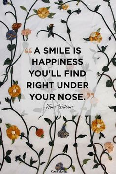 a smile is happiness you'll find right under your nose