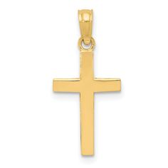 14k Yellow Gold Beveled Cross Charm 
https://www.jewelryshopping.com/products/14k-yellow-gold-beveled-cross-charm  
Jewelryshopping.com #Bestseller Bow Jewelry, Gold Polish, Cross Charms, Religious Jewelry, Fine Jewelry Gift, Fine Jewellery Necklace, Selling Jewelry, Pure Silver, Gold Material