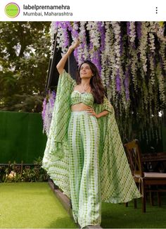 Suit With Shrug, Haldi Outfits, Trendy Outfits Indian, Pista Green, Lehenga Designs Simple, Fancy Sarees Party Wear, Traditional Indian Dress, Palazzo Suit, Indo Western Dress