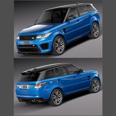 two views of the new range rover sport utility vehicle