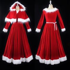 Santa Claus Suit, Santa Claus Outfit, Santa Claus Costume, Fur Dress, Santa Dress