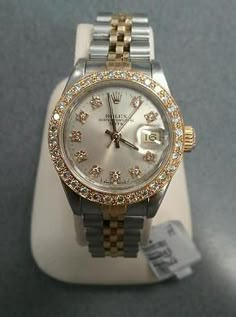 Ladies Rolex Watches Diamonds, Two Toned Womens Watches, Two Tone Rolex Women, Rolex Diamond Watch Women, Rolex Watches Women Diamonds, Ladies Watches Luxury, Ladies Rolex Watches, Bling Watch, Rolex Diamond Watch