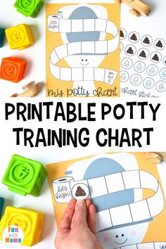 the printable potty training chart for toddlers is shown with rubber stamps on it