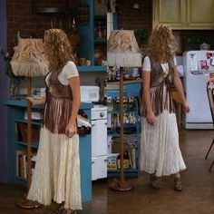 Phoebe Buffay Outfits, Personal Style Types, 90s Inspired Outfits, Tv Show Outfits, Phoebe Buffay, Fringe Vest, Outfit 90s, Friend Outfits, Friends Fashion