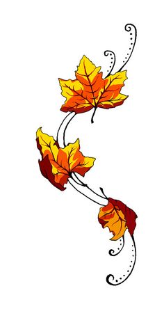 an artistic drawing of autumn leaves