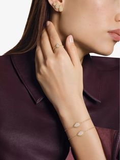 Boucheron Jewelry, Bracelet With Diamonds, Gold Chain Bracelet, Bracelets Gold Diamond, Holt Renfrew, Gold Bracelet Chain, Gold Beads, Free Jewelry, Chain Bracelet