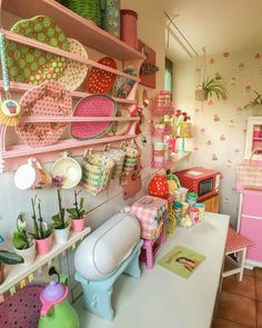 a room filled with lots of colorful items