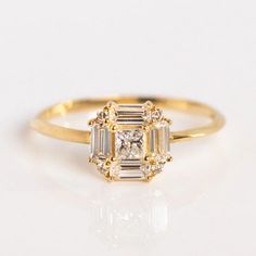 Local Eclectic Rings Engagement, Vintage Inspired Engagement Rings Art Deco Diamond, Eclectic Rings, Ring Knife, Square Halo Engagement Rings, Square Diamond Rings, Vintage Inspired Engagement Rings, Local Eclectic, Fake Diamond