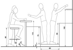 a drawing of two people sitting at a table with their arms outstretched and legs crossed