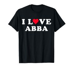 i love abra t - shirt with the words in white and red on it