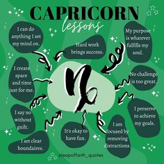 a poster with the words capricorn in different languages