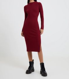 Indulge in luxury with the Alaia Womens Dress In Red Wine. The rich red hue exudes elegance and sophistication, while the expert craftsmanship of Alaia ensures a flawless fit. With a timeless silhouette and impeccable attention to detail, this dress is a must-have for any fashion-forward wardrobe. Elegant Winter Dresses With Side Slits, Elegant Long Sleeve Dress For Red Carpet, Elegant Long Sleeve Red Carpet Dress, Red Midi Dress With Side Slits For Party, Elegant Red Midi Dress For Gala, Elegant Red Midi Dress With Side Slits, Elegant Red Asymmetrical Midi Dress, Burgundy Fitted Midi Dress For Formal Occasions, Red Dress For Fall Gala