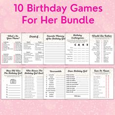 the 10 birthday games for her bundle