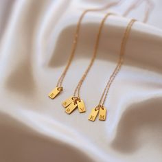 Gold Tag Necklace, Initial Tag Necklace, Letter Necklace Initials, Initials Necklace, Font Number, Number Necklace, Letter Pendant Necklace, Monogram Jewelry, Jewelry Accessories Ideas