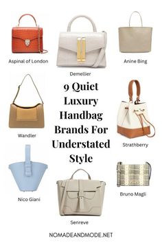 Quiet Luxury Fashion Brands, Old Money Style Bags, Old Money Bags For Women, Quiet Luxury Handbags, Quiet Luxury Brands, Quiet Luxury Bags, Quiet Luxury Fashion Summer, Old Money Bags, Quiet Luxury Outfits