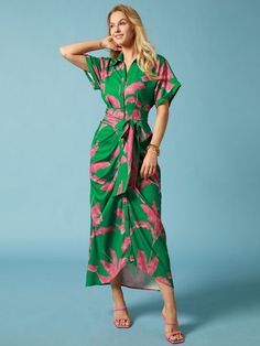 Regular Fit Shirt Collar Vacation Midi Dress | stylewe Dress For Vacation, Shirt Collar Pattern, Sundress Casual, Shirt Dress Outfit, Hacks Clothes, Trendy Dress Outfits, Fitted Midi Dress, Vacation Wear, Trendy Dress