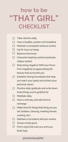 Habits To Glow Up, Upgrading Your Life, That Girl Checklist, That Girl Habits, Becoming That Girl, Becoming Her Aesthetic, Be Best Version Of Yourself, Become Best Version Of Yourself, Embrace Discipline