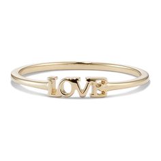 This 14-karat yellow gold ring features the word ‘love ’ making a meaningful gift or a beautiful daily accessory. Wear it solo  or stack it with favorites. Gold Love Ring, The Word Love, Word Love, Yellow Gold Ring, Love Ring, Yellow Gold Rings, Meaningful Gifts, Gold Ring, Fashion Rings