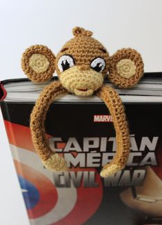 Monkey Bookmark, Bookmark Crochet, Amigurumi Minta, Crochet Monkey