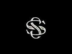 a black and white logo with the letter s on it