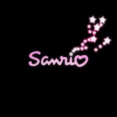 the word sano is written in pink and white stars on a black background,