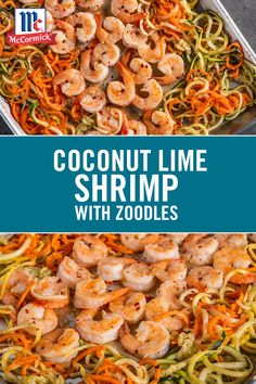 this coconut lime shrimp with zoodles is ready to be eaten