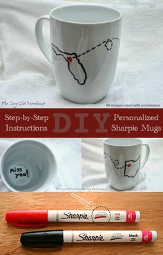 the instructions for how to use sharpie markers on coffee mugs and other items