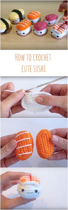 how to crochet cute sushi with this easy step - by - step instructions