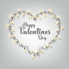 a heart shaped frame with lights and the words happy valentine's day