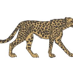 a drawing of a cheetah walking