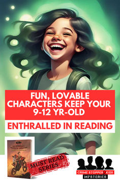 an advertisement for the children's book, which features a smiling girl with long hair