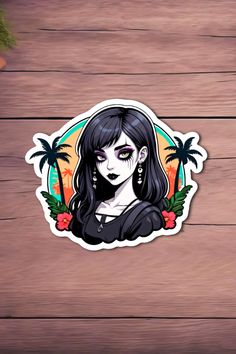 What do you think of this Summer Goth Girl in the Jungle sticker design? Portrait Girl