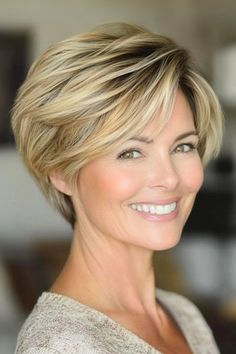 Save this pin for the best short layered haircuts for women over 50. This layered pixie gives you all the height and texture you need. The layers give lift around the crown, making your hair look thicker and fuller. Short Hair Styles For Women Over 65, Martha Stewart Hair Hairstyles, Short Bob Haircuts For Fine Flat Hair, Short Layered Bobs For Fine Hair, 60 Year Old Hairstyles Short, Thick Short Hairstyles, Short Length Haircut, Short To Medium Hair Styles, Short Choppy Layered Haircuts