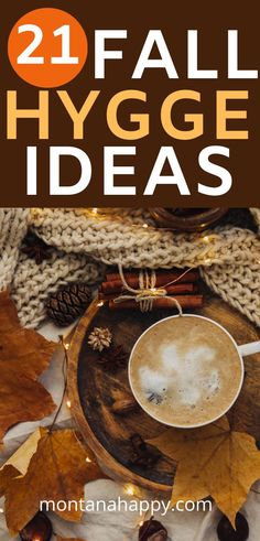 fall hygge ideas with text overlay