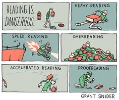 a comic strip about reading is dangerous