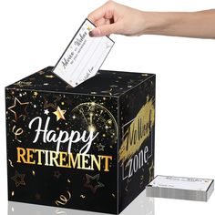 PRICES MAY VARY. Package Contains: you will receive the package with a retirement party sign box (approx. 7.48 x 7.48 x 7.48 inches) and 50 pieces of retirement advice and wishes cards, the card is approx. 4.72 x 3.15 inches each; Enough cards for guests that will attend your party Material: different parts of the retirement cards and box are made of cardboard paper, which is more stable; The card is smooth and easy to write with a good texture, not easy to fade or fray, and are indispensable pr Happy Retirement Wishes, Retirement Wishes, Retirement Advice, Retirement Cards, Happy Cards