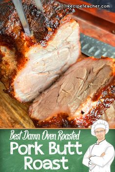 So juicy, tender and succulent, this easy recipe for oven roasted pork butt is sure to please. Pork Roast Recipes Oven, Oven Roasted Pulled Pork, Oven Roasted Pork, Roast Dinner Recipes, Picnic Roast, Pork Meals, Pork Roast In Oven, Pork Shoulder Recipes, Boneless Pork Shoulder