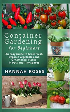 a book cover with pictures of plants and flowers in pots on top of each other