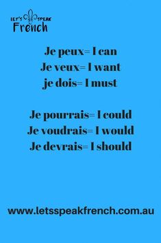 the words in french are written on a blue background