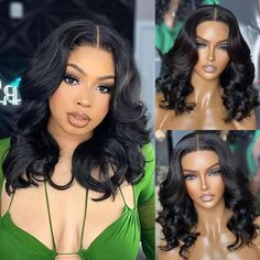 PRICES MAY VARY. 100% Raw Human Hair lace front wig with soft silky texture that can be styled, dyed, curled, straightened and bleached Pre-plucked hairline and baby hairs create a natural hairline; no shedding, no tangling Dome cap with adjustable straps and 4 combs provides a secure customizable fit 13x4 inch HD lace frontal allows for free parting and versatile styling like ponytails or buns; 180% density provides full and bouncy waves Perfect for various occasions like birthdays, weddings, p Side Part Sew In Short, 24inch Wig, Bouncy Waves, Human Lace Wigs, Ideas Photoshoot, Glueless Wigs, Hair Wigs For Women, Baby Hairs, Silky Texture