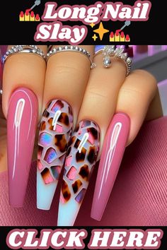 Unleash your inner diva with these show-stopping long nail designs. From glamorous stiletto shapes to intricate nail art, your nails will be the center of attention.nailart,nails,naildesigns,nailinspo,manicure,beauty,fashion,style,gelnails ,acrylic nails,nailartdesigns,geometricnails,floralnails,frenchmanicure,ombrénails ,marblenails,summer nails,winternails,holidaynails,weddingnails,valentinesnails ,rednails,pinknails,bluenails,nudenails,blacknails,springnails Club Nails, Sweet Nails, Long Stiletto Nails, Wow Nails, Sassy Nails, Long Acrylic Nail Designs, Long Nail Designs, Stiletto Nails Designs, Nail Design Inspiration