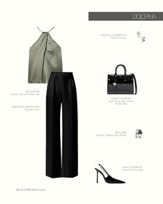 Nili Lotan Top | Angelika Jozefczyk Pants | Saint Laurent Bag | Saint Laurent Pumps | Bvlgari Watch | Angela Cummings Earrings Bvlgari Watch, Saint Laurent Pumps, Business Dinner, Bag Saint Laurent, Briefcase Women, Digital Fashion, Nili Lotan, Minimal Chic, Saint Laurent Bag