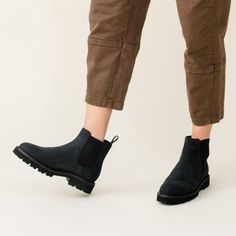 Where comfort and function meet style, this all-weather, all-day, anywhere Chelsea is ready to be your go-to travel and chore boot. Now upgraded with an improved fit and added comfort features. | Women's Go-To Lug Chelsea Boots 2.0 Black Size 11 Mule Sneakers, Old Shoes, Black Chelsea Boots, Loafer Mules, Sneaker Heels, Chelsea Boot, Leather Care, Slip On Sneakers, Sneaker Boots