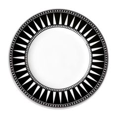 a black and white plate with spikes on it