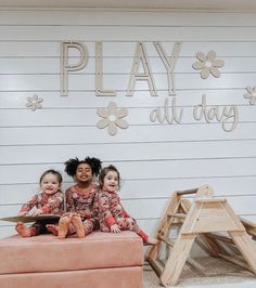 Let's spruce up your playroom with our 'Play All Day' sign.  Our sign comes in three different sizes 24 inches in width ( PLAY ) 40 inches in width ( PLAY ) 55 inches in width ( PLAY)  ** FLOWERS ARE NOT INCLUDED** here is the link for the flowers  https://www.etsy.com/listing/1217088082/wooden-wall-decor-wooden-flower-wall-art Finish comes in natural like the listing photo, or many different stain options.  Please note wood grain will be different per sign, all trees are unique with their grain Kids Playroom Wall Ideas, Small Play Area In Living Room, Minimal Playroom, Where The Wild Things Play, Nursery Minimal, Loft Playroom, Playhouse Ideas, Baby Playroom, Playroom Signs